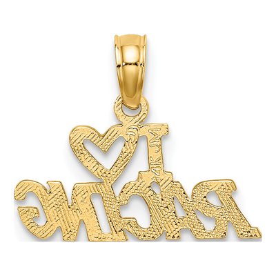 14K Yellow Gold I Heart Racing Charm Pendant – view 5