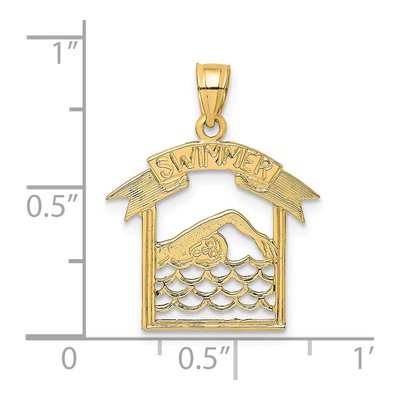 14K Yellow Gold Swimmer Pendant – view 4
