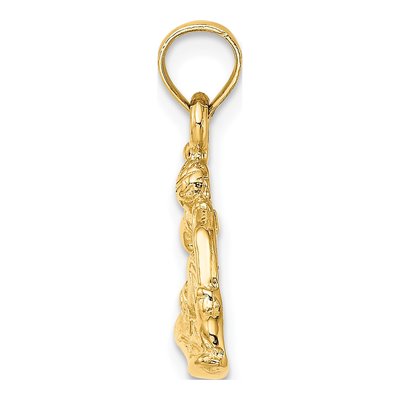 14K Yellow Gold Snowboarder Pendant – view 3
