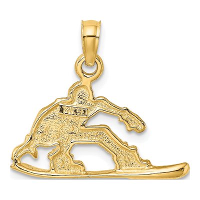 14K Yellow Gold Snowboarder Pendant – view 5