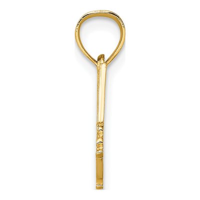 14K Yellow Gold I Heart Hockey Charm Pendant – view 3