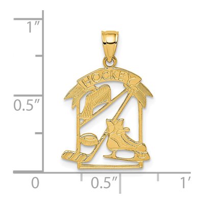 14K Yellow Gold Hockey Pendant – view 4