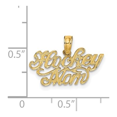14K Yellow Gold Hockey Mom Pendant – view 4