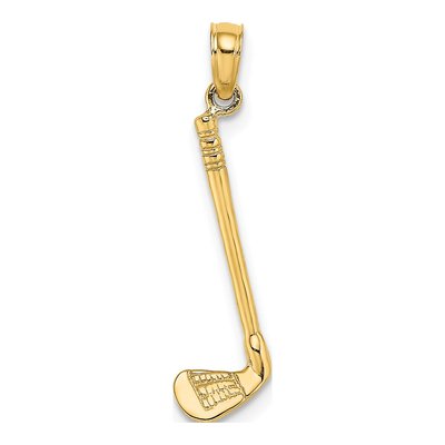 14K Yellow Gold 3-D Golf Club Charm