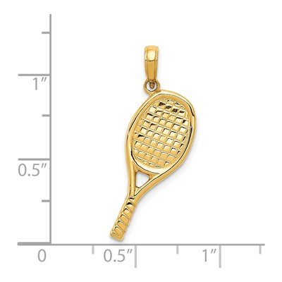 14K Yellow Gold 3-D Racquetball Pendant – view 6