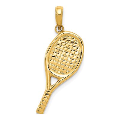 14K Yellow Gold 3-D Racquetball Pendant