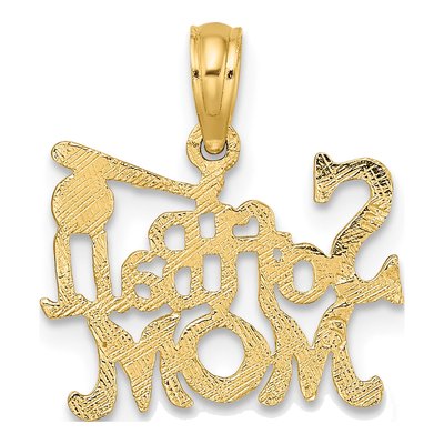 14K Yellow Gold Softball Mom Bat Ball Charm – view 5