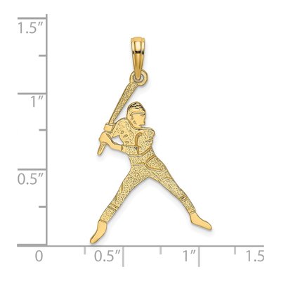 14K Yellow Gold Baseball Batter Pendant – view 4