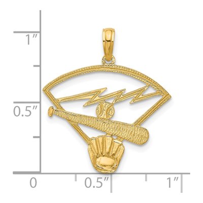 14K Yellow Gold Baseball Diamond Pendant – view 5