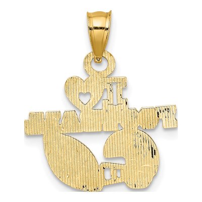 14K Yellow Gold Football Helmet Ball Charm – view 4