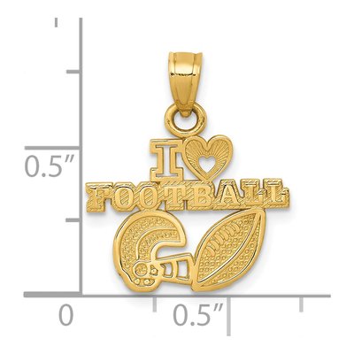 14K Yellow Gold Football Helmet Ball Charm – view 5