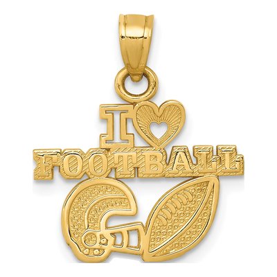 14K Yellow Gold Football Helmet Ball Charm