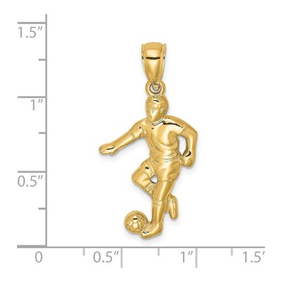 14K Yellow Gold Soccer Player Pendant – view 4