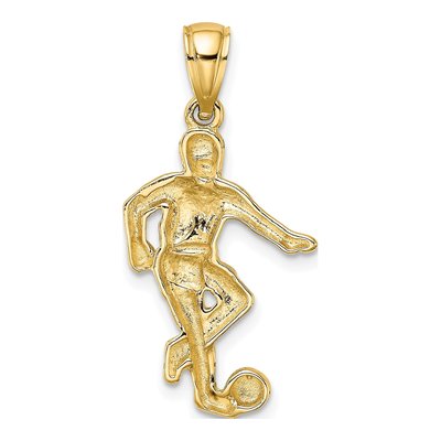 14K Yellow Gold Soccer Player Pendant – view 5