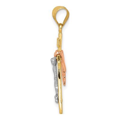 14K Tri-Color Gold Crucifix Pendant – view 4