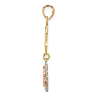 14K Two-Tone Gold Our of Guadalupe Cross Pendant – view 3