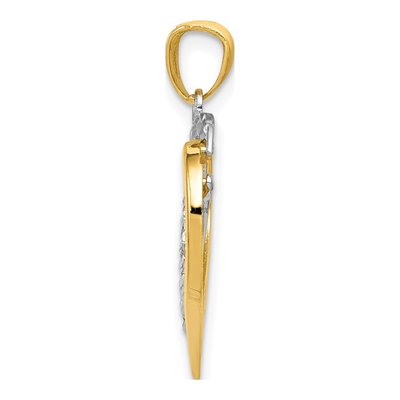 14K Two-Tone Gold Intertwined Hearts Pendant – view 3