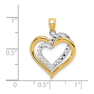 14K Two-Tone Gold Intertwined Hearts Pendant – view 4