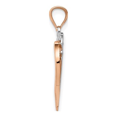14K Two-Tone Gold Intertwined Hearts Pendant – view 3