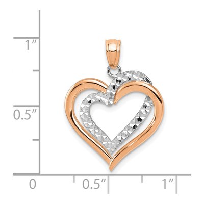 14K Two-Tone Gold Intertwined Hearts Pendant – view 4