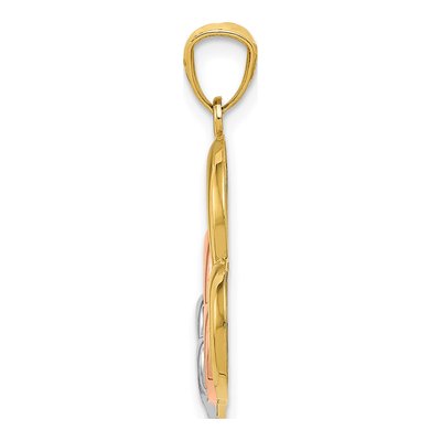 14K Two-Tone Gold 3-Hearts Pendant – view 3