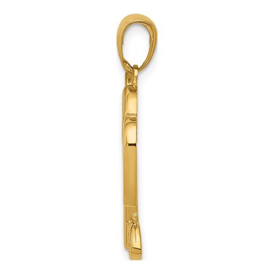 14K Yellow Gold Heart Key Lock Pendant – view 3