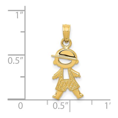 14K Yellow Gold Boy Pendant – view 4