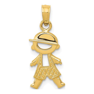 14K Yellow Gold Boy Pendant
