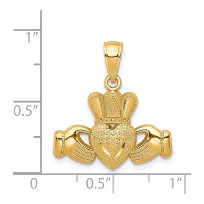 14K Yellow Gold Claddagh Pendant – view 4
