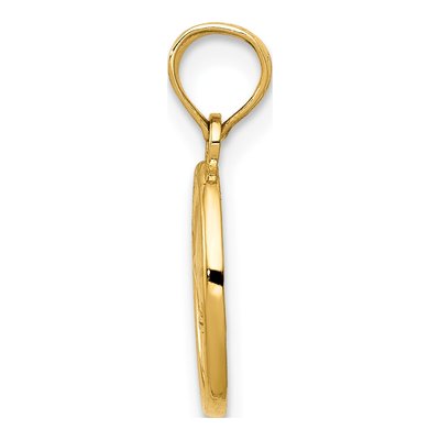 14K Yellow Gold Fleur de Lis Oval Pendant – view 3