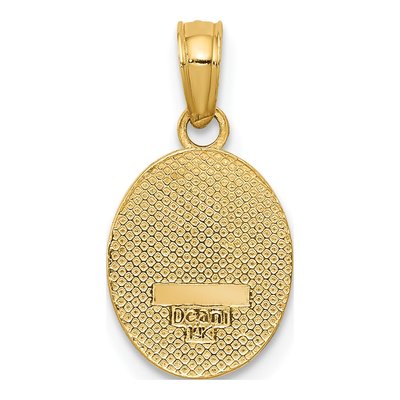 14K Yellow Gold Fleur de Lis Oval Pendant – view 5