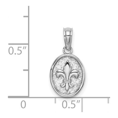 14K White Gold Mini Fleur de Lis Charm – view 4
