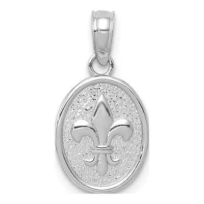 14K White Gold Mini Fleur de Lis Charm