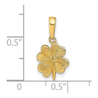14K Yellow Gold 4-Leaf Clover Pendant – view 4