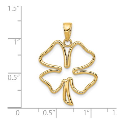 14K Yellow Gold 4-Leaf Clover Pendant – view 4