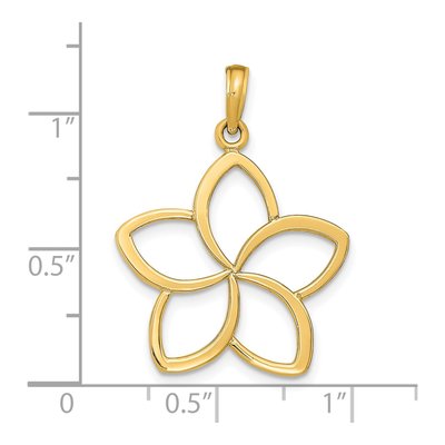 14K Yellow Gold Plumeria Flower Pendant – view 4