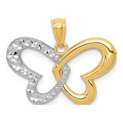 14K Yellow Gold Butterfly Pendant