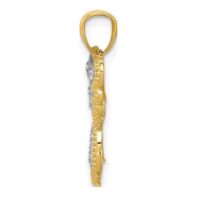 14K Yellow Gold Diamond-Cut Butterfly Pendant – view 3