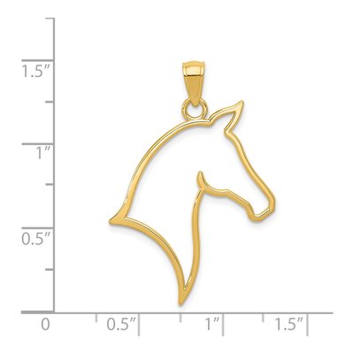 14K Yellow Gold Horse Head Pendant – view 4