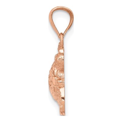 14K Rose Gold Diamond-Cut Turtle Pendant – view 3
