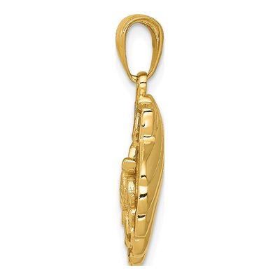14K Yellow Gold Sea Turtle Shell Pendant – view 3