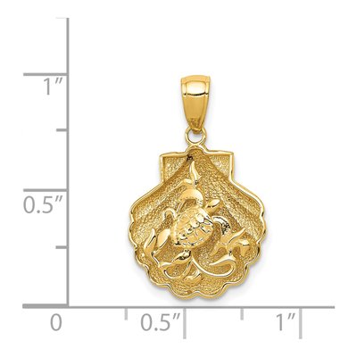 14K Yellow Gold Sea Turtle Shell Pendant – view 4