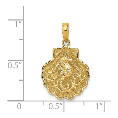 14K Yellow Gold Seahorse Shell Pendant – view 4