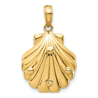 14K Yellow Gold Seahorse Shell Pendant – view 5