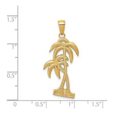 14K Yellow Gold Palm Trees Pendant – view 4