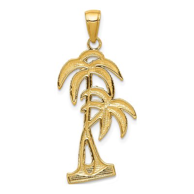 14K Yellow Gold Palm Trees Pendant – view 5