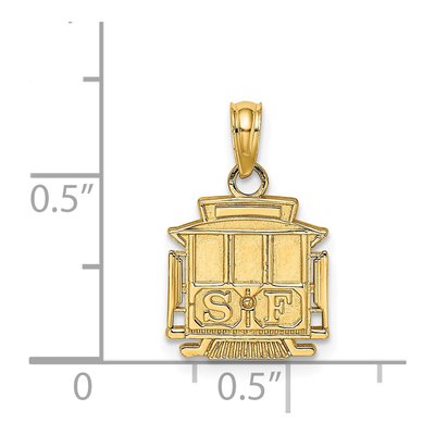 14K Yellow Gold San Francisco Cable Car Charm – view 4