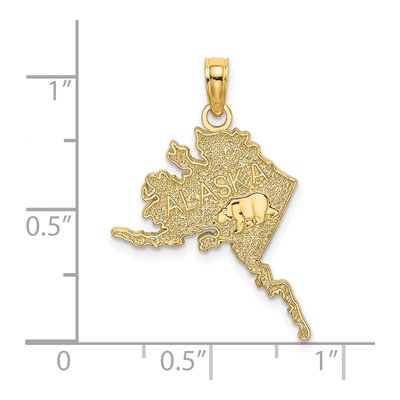 14K Yellow Gold Alaska Map Pendant – view 4