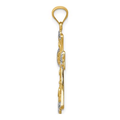 14K Gold & Rhodium Reversible GOD LOVE Cross Pendant – view 3