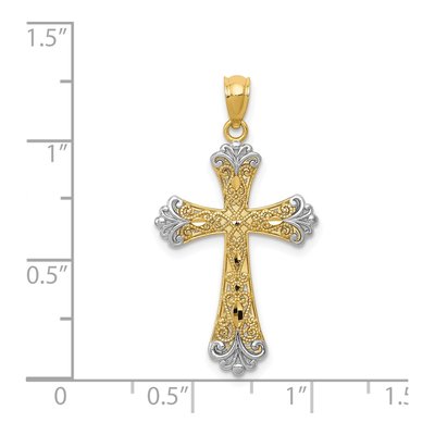 14K Gold & Rhodium Reversible GOD LOVE Cross Pendant – view 4